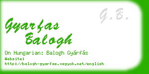 gyarfas balogh business card