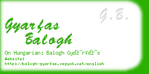 gyarfas balogh business card